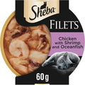 Sheba Fillets Cat Food Tray with Chicken, Shrimp and Ocean Fish in GravyKittyMart