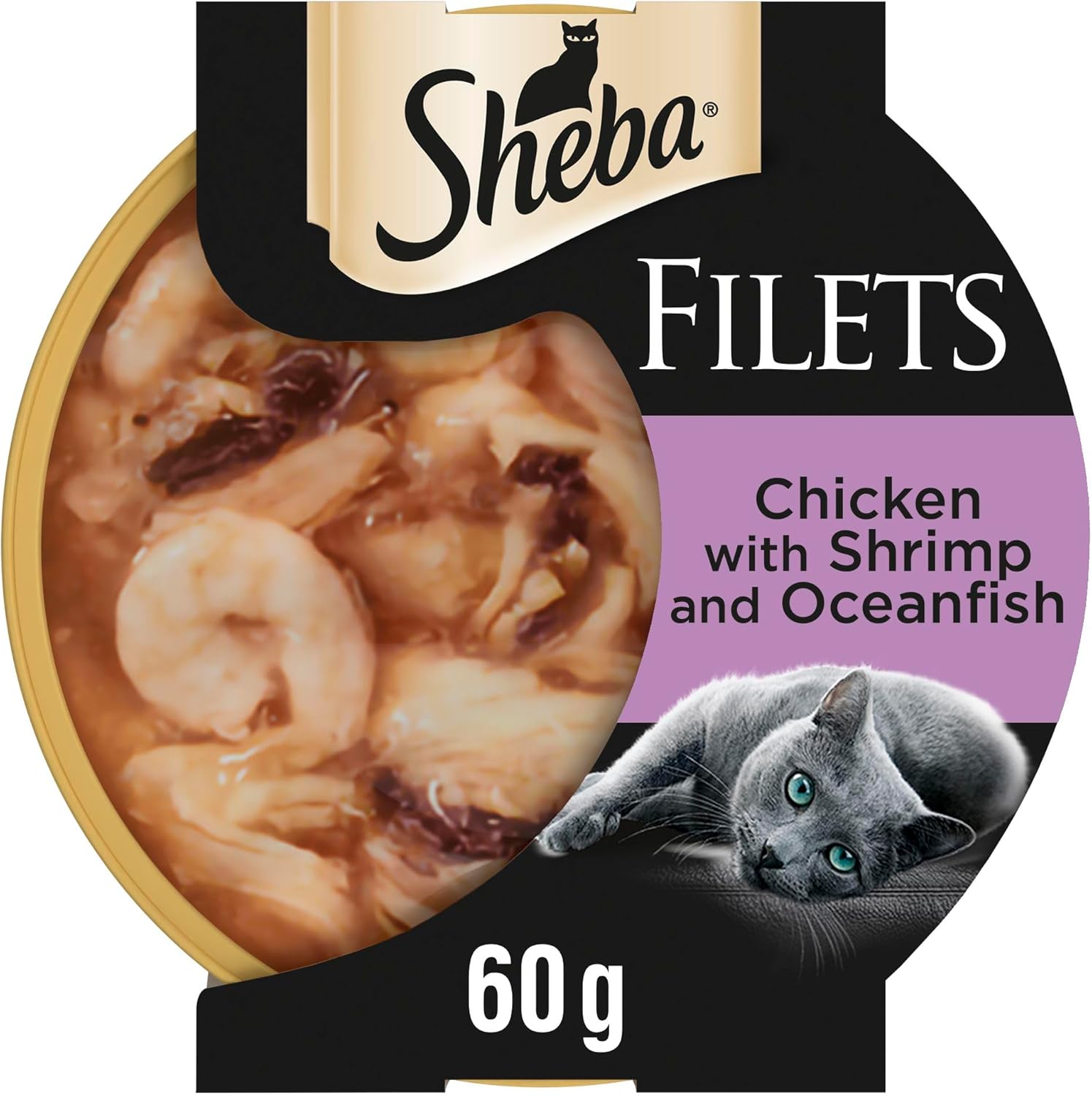Sheba Fillets Cat Food Tray with Chicken, Shrimp and Ocean Fish in GravyKittyMart