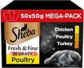 Sheba Fresh and Fine Wet Cat Food Pouches – Poultry in Gravy – 50g (Pack of 1 ) – Premium, High - Quality, Recyclable PouchesKittyMart