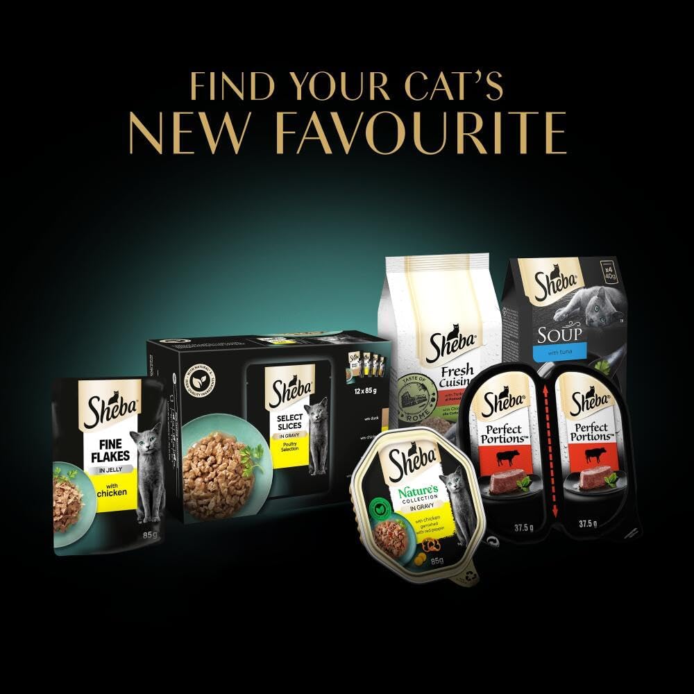 Sheba Select Slices Cat Food Pouch for Adult Cats with Duck, Turkey, Chicken and Poultry in Gravy 120x85gKittyMart