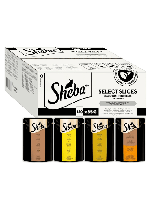 Sheba Select Slices Cat Food Pouch with Duck, Turkey, Chicken and Poultry in GravyKittyMart