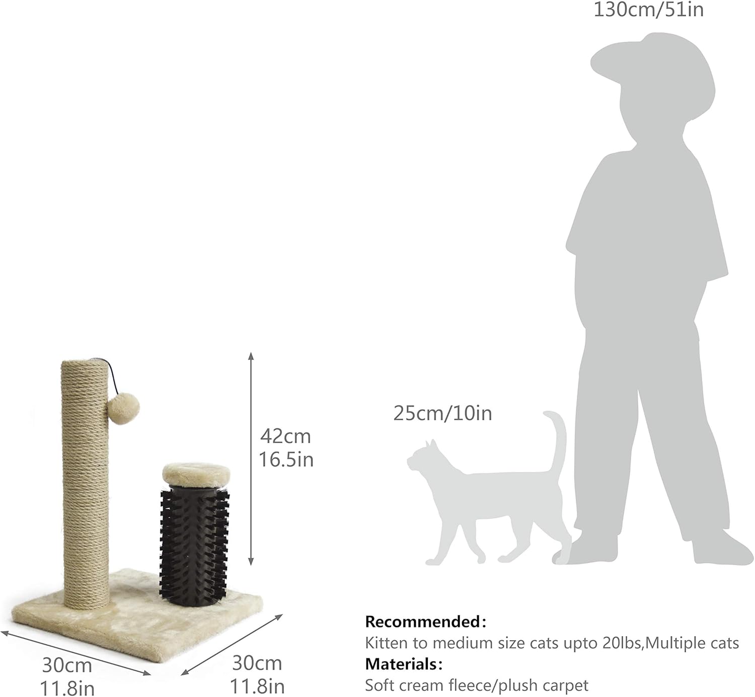 Small Cat Scratching Post with Hanging Toy – GreyKittyMart
