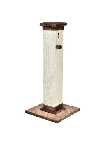 Tall Premium Cat Scratching Post with Hanging Toy – BrownCat Scratching PostKittyMart
