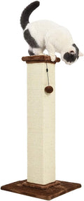 Tall Premium Cat Scratching Post with Hanging Toy – BrownCat Scratching PostKittyMart