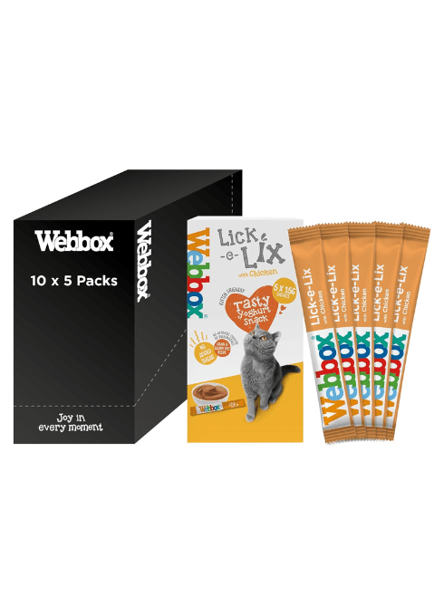 Webbox Lick - e - Lix Cat Treats - Chicken (10 x 5 - Pack = 50 Sachets)KittyMart