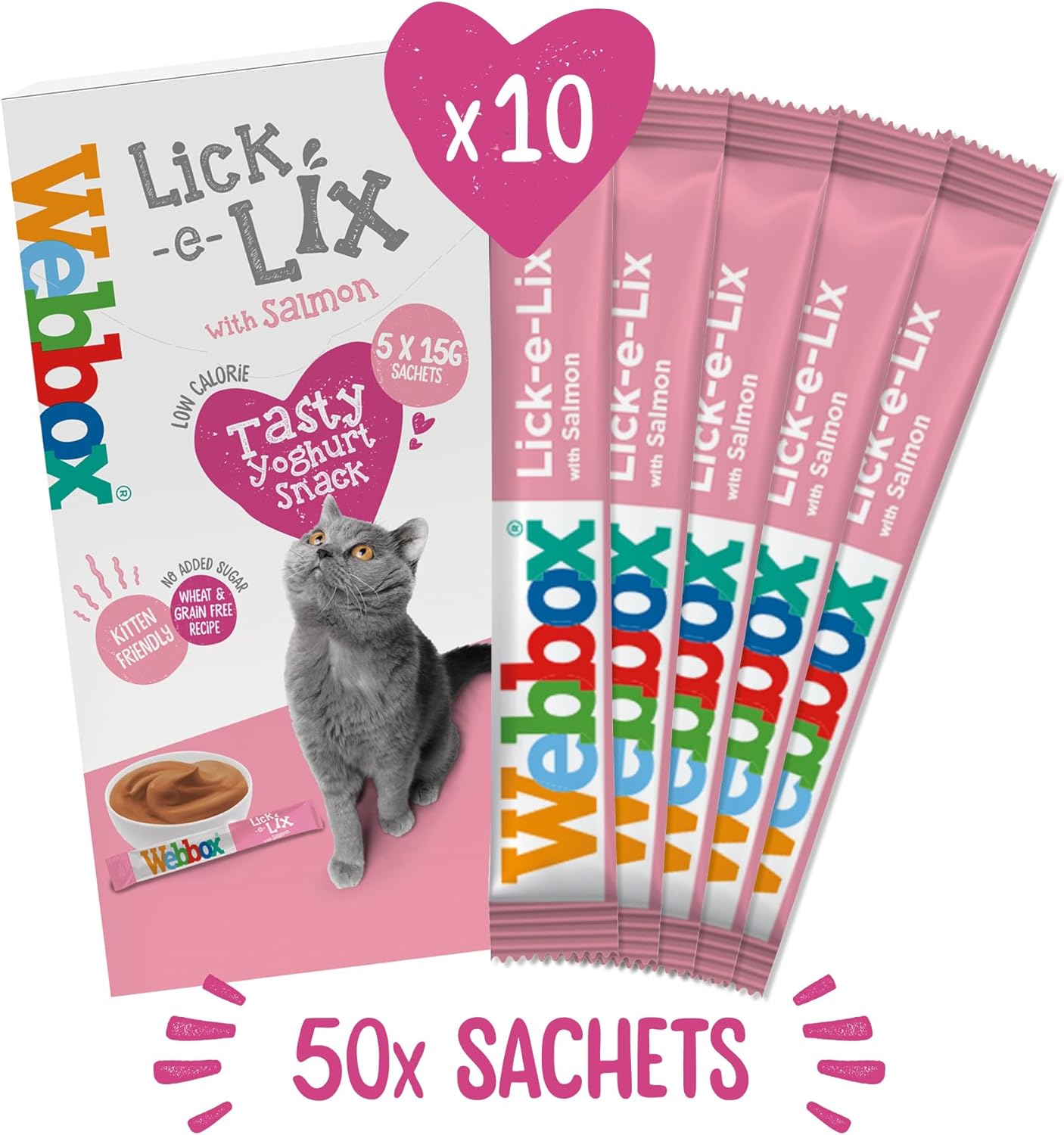 Webbox Lick - e - Lix Cat Treats - Chicken (10 x 5 - Pack = 50 Sachets)KittyMart