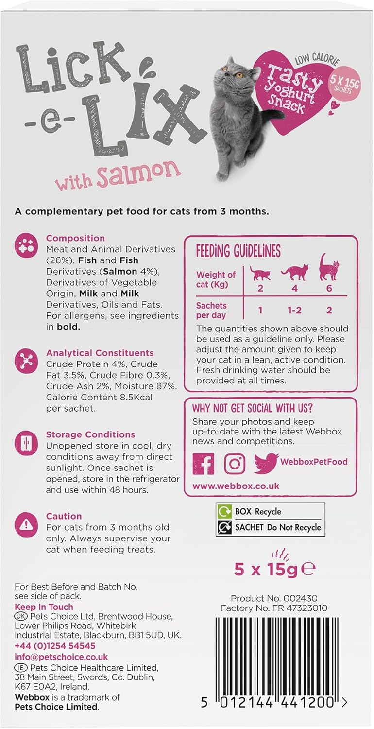 Webbox Lick - e - Lix Cat Treats - Chicken (10 x 5 - Pack = 50 Sachets)KittyMart