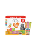 Webbox Lick - e - Lix Cat Treats Variety Value Pack - Kitten Friendly, Grain Free, No Artificial Preservatives or Colours (50 Pack)KittyMart