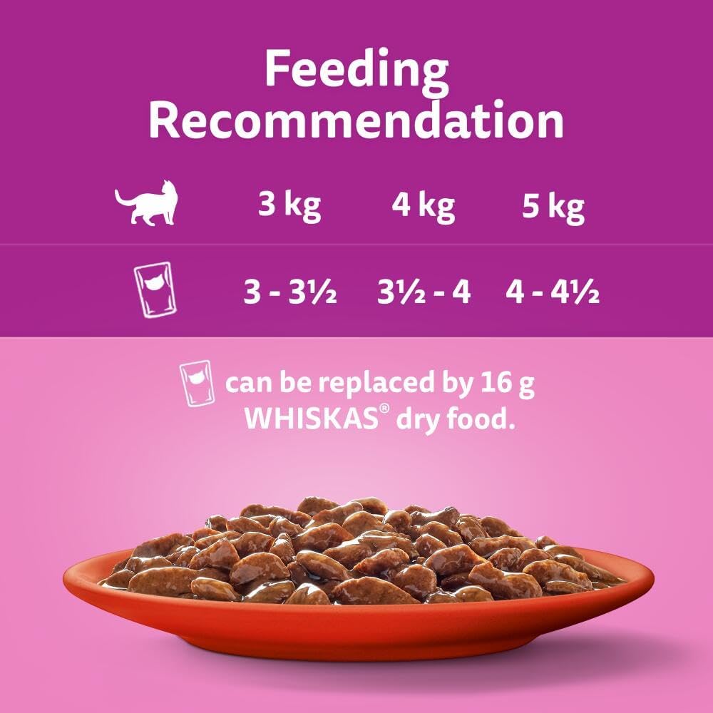 Whiskas 1+ Adult Classic Selection in Jelly - Wet Cat Food | 84 Pouch Megapack |KittyMart