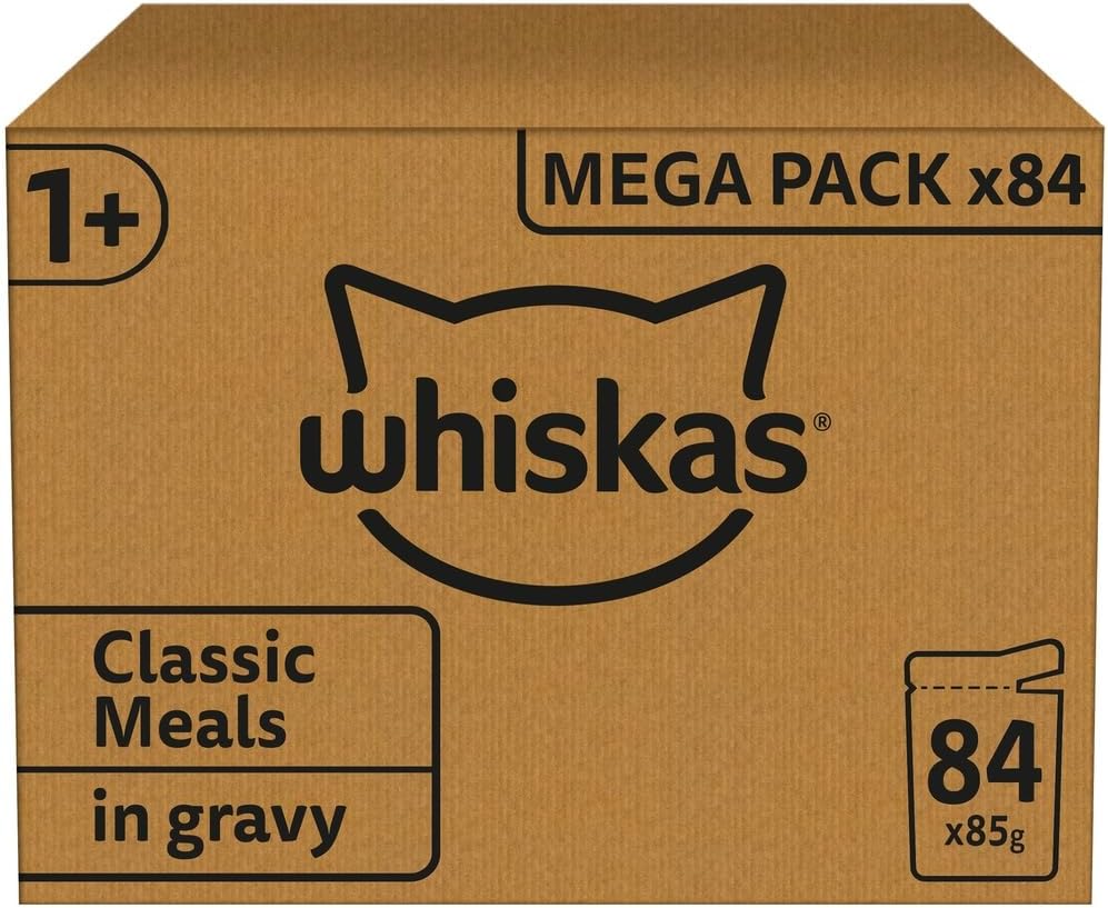 Whiskas 1+ Adult Classic Selection in Jelly - Wet Cat Food | 84 Pouch Megapack |KittyMart