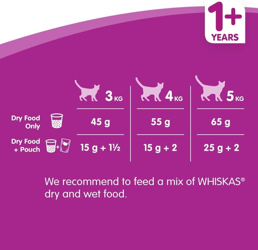 Whiskas 1+ Adult Dry Cat Food - Biscuits Made with Tuna | 14kg Bag|KittyMart