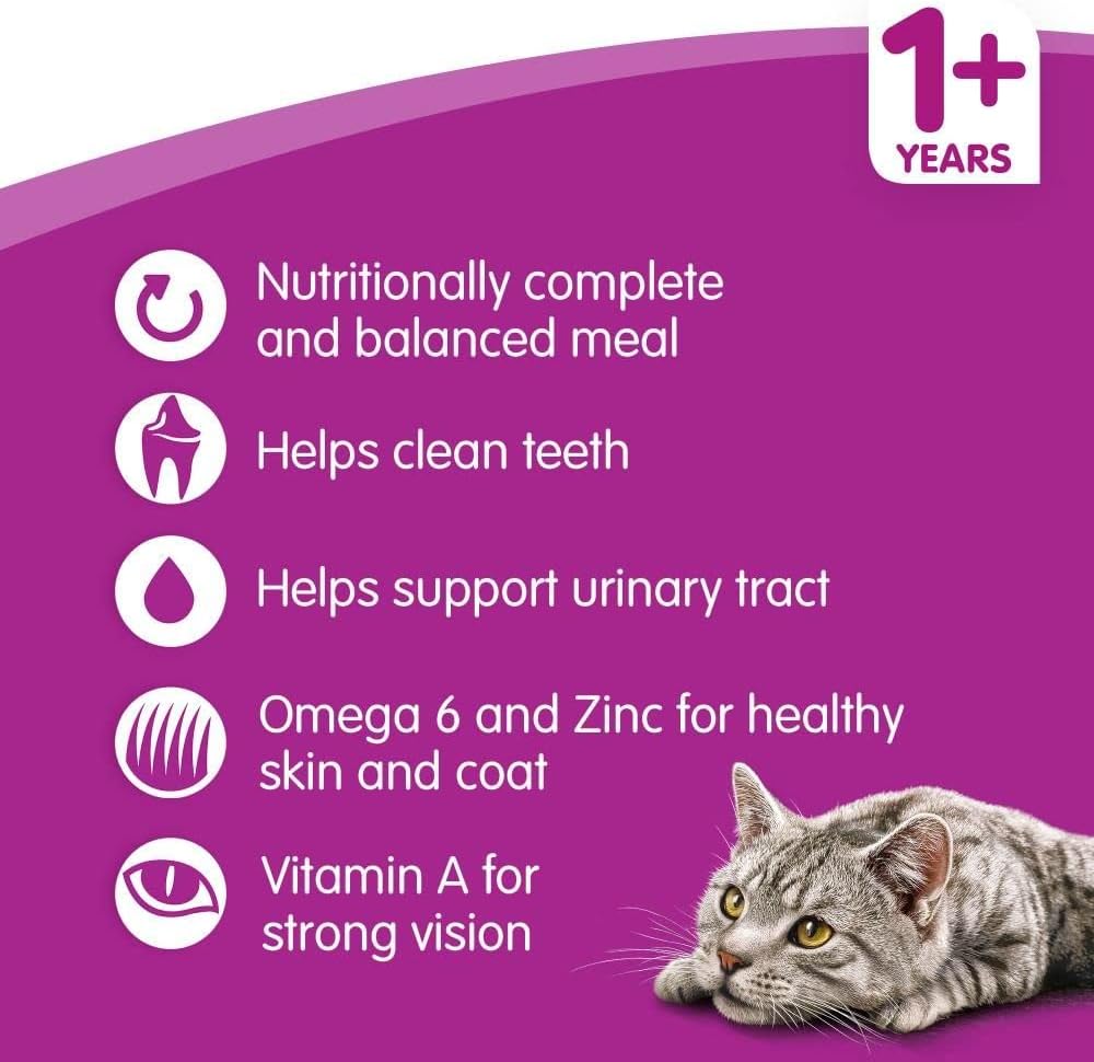 Whiskas 1+ Adult Dry Cat Food - Biscuits Made with Tuna | 14kg Bag|KittyMart