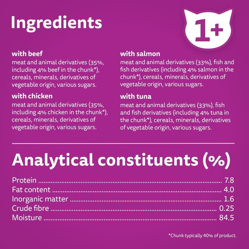 Whiskas 1+ Adult Mixed Selection in Jelly - Wet Cat Food | 84 Pouch Megapack |KittyMart