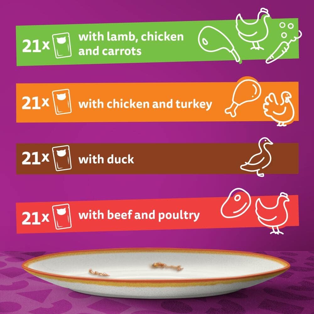 Whiskas 1+ Adult Tasty Mix Country Collection in Gravy - Wet Cat Food | 84 Pouch Megapack |KittyMart