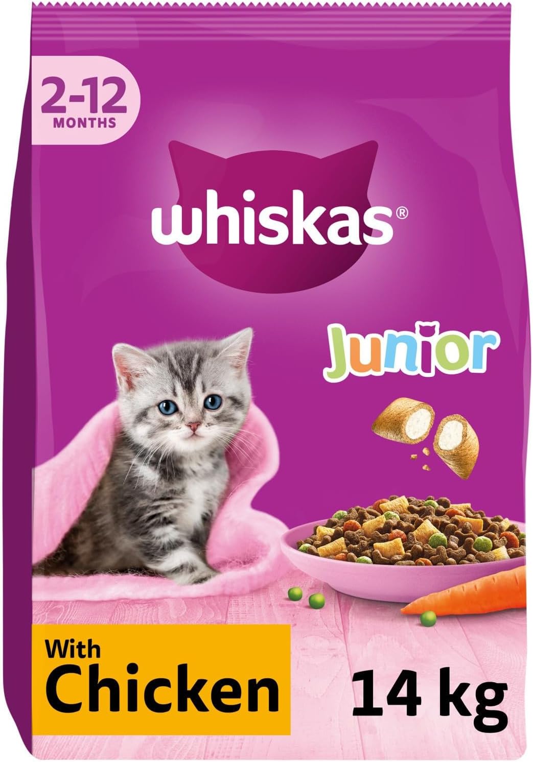 Whiskas Junior Chicken - Kitten Dry Food | 14kg Bag |KittyMart