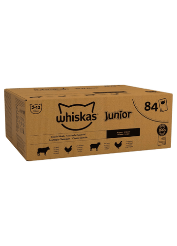Whiskas Junior Classic Selection in Gravy - Wet Kitten Food | 84 Pouch Megapack |KittyMart