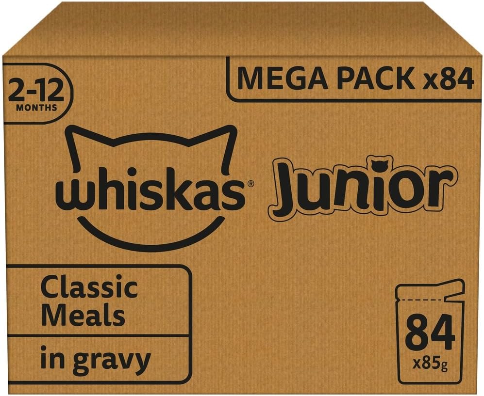 Whiskas Junior Classic Selection in Gravy - Wet Kitten Food | 84 Pouch Megapack |KittyMart