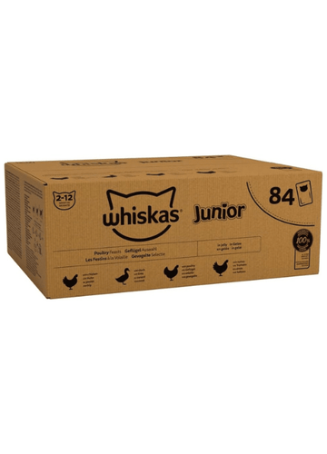 Whiskas Junior Poultry Selection in Jelly - Wet Kitten Food | 84 Pouch Megapack |KittyMart