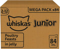 Whiskas Junior Poultry Selection in Jelly - Wet Kitten Food | 84 Pouch Megapack |KittyMart
